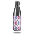 Skin Decal Wrap for RTIC Water Bottle 17oz Argyle Pink and Blue (BOTTLE NOT INCLUDED)