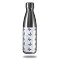 Skin Decal Wrap for RTIC Water Bottle 17oz Pastel Butterflies Blue on White (BOTTLE NOT INCLUDED)