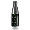 Skin Decal Wrap for RTIC Water Bottle 17oz Pastel Butterflies Green on Black (BOTTLE NOT INCLUDED)
