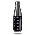 Skin Decal Wrap for RTIC Water Bottle 17oz Pastel Butterflies Purple on Black (BOTTLE NOT INCLUDED)