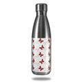Skin Decal Wrap for RTIC Water Bottle 17oz Pastel Butterflies Red on White (BOTTLE NOT INCLUDED)