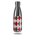 Skin Decal Wrap for RTIC Water Bottle 17oz Argyle Red and Gray (BOTTLE NOT INCLUDED)