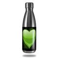 Skin Decal Wrap for RTIC Water Bottle 17oz Glass Heart Grunge Green (BOTTLE NOT INCLUDED)