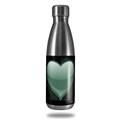 Skin Decal Wrap for RTIC Water Bottle 17oz Glass Heart Grunge Seafoam Green (BOTTLE NOT INCLUDED)