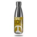 Skin Decal Wrap for RTIC Water Bottle 17oz Love and Peace Yellow (BOTTLE NOT INCLUDED)