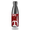 Skin Decal Wrap for RTIC Water Bottle 17oz Love and Peace Red (BOTTLE NOT INCLUDED)