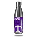 Skin Decal Wrap for RTIC Water Bottle 17oz Love and Peace Purple (BOTTLE NOT INCLUDED)