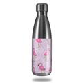 Skin Decal Wrap for RTIC Water Bottle 17oz Flamingos on Pink (BOTTLE NOT INCLUDED)