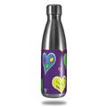 Skin Decal Wrap for RTIC Water Bottle 17oz Crazy Hearts (BOTTLE NOT INCLUDED)