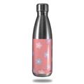 Skin Decal Wrap for RTIC Water Bottle 17oz Pastel Flowers on Pink (BOTTLE NOT INCLUDED)