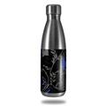 Skin Decal Wrap for RTIC Water Bottle 17oz Twisted Garden Gray and Blue (BOTTLE NOT INCLUDED)