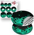 Decal Style Vinyl Skin Wrap 3 Pack for PopSockets HEX Seafoan Green (POPSOCKET NOT INCLUDED)