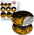 Decal Style Vinyl Skin Wrap 3 Pack for PopSockets HEX Yellow (POPSOCKET NOT INCLUDED)