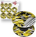 Decal Style Vinyl Skin Wrap 3 Pack for PopSockets WraptorCamo Digital Camo Yellow (POPSOCKET NOT INCLUDED)