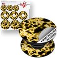Decal Style Vinyl Skin Wrap 3 Pack for PopSockets Electrify Yellow (POPSOCKET NOT INCLUDED)