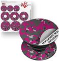 Decal Style Vinyl Skin Wrap 3 Pack for PopSockets WraptorCamo Old School Camouflage Camo Fuschia Hot Pink (POPSOCKET NOT INCLUDED)