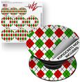 Decal Style Vinyl Skin Wrap 3 Pack for PopSockets Argyle Red and Green (POPSOCKET NOT INCLUDED)