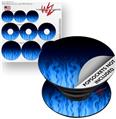 Decal Style Vinyl Skin Wrap 3 Pack for PopSockets Fire Blue (POPSOCKET NOT INCLUDED)