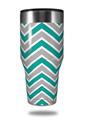 Skin Decal Wrap for Walmart Ozark Trail Tumblers 40oz Zig Zag Teal and Gray (TUMBLER NOT INCLUDED)