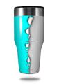 Skin Decal Wrap for Walmart Ozark Trail Tumblers 40oz Ripped Colors Neon Teal Gray (TUMBLER NOT INCLUDED)