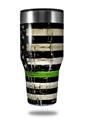 Skin Decal Wrap for Walmart Ozark Trail Tumblers 40oz Painted Faded and Cracked Green Line USA American Flag (TUMBLER NOT INCLUDED)