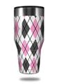 Skin Decal Wrap for Walmart Ozark Trail Tumblers 40oz Argyle Pink and Gray (TUMBLER NOT INCLUDED)