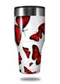 Skin Decal Wrap for Walmart Ozark Trail Tumblers 40oz Butterflies Red (TUMBLER NOT INCLUDED)