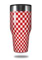 Skin Decal Wrap for Walmart Ozark Trail Tumblers 40oz Checkered Canvas Red and White (TUMBLER NOT INCLUDED)