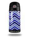 Skin Decal Wrap for Thermos Funtainer 12oz Bottle Zig Zag Blues (BOTTLE NOT INCLUDED)