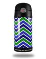 Skin Decal Wrap for Thermos Funtainer 12oz Bottle Zig Zag Blue Green (BOTTLE NOT INCLUDED)