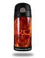 Skin Decal Wrap for Thermos Funtainer 12oz Bottle Flaming Fire Skull Orange (BOTTLE NOT INCLUDED)