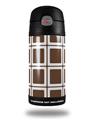 Skin Decal Wrap for Thermos Funtainer 12oz Bottle Squared Chocolate Brown (BOTTLE NOT INCLUDED)