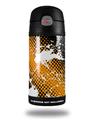 Skin Decal Wrap for Thermos Funtainer 12oz Bottle Halftone Splatter White Orange (BOTTLE NOT INCLUDED)