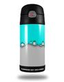 Skin Decal Wrap for Thermos Funtainer 12oz Bottle Ripped Colors Neon Teal Gray (BOTTLE NOT INCLUDED)