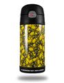 Skin Decal Wrap for Thermos Funtainer 12oz Bottle Scattered Skulls Yellow (BOTTLE NOT INCLUDED)