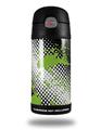 Skin Decal Wrap for Thermos Funtainer 12oz Bottle Halftone Splatter Green White (BOTTLE NOT INCLUDED)