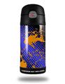 Skin Decal Wrap for Thermos Funtainer 12oz Bottle Halftone Splatter Orange Blue (BOTTLE NOT INCLUDED)