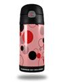 Skin Decal Wrap for Thermos Funtainer 12oz Bottle Lots of Dots Red on Pink (BOTTLE NOT INCLUDED)