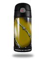 Skin Decal Wrap for Thermos Funtainer 12oz Bottle Barbwire Heart Yellow (BOTTLE NOT INCLUDED)