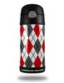 Skin Decal Wrap for Thermos Funtainer 12oz Bottle Argyle Red and Gray (BOTTLE NOT INCLUDED)