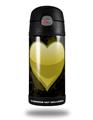 Skin Decal Wrap for Thermos Funtainer 12oz Bottle Glass Heart Grunge Yellow (BOTTLE NOT INCLUDED)