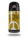 Skin Decal Wrap for Thermos Funtainer 12oz Bottle Love and Peace Yellow (BOTTLE NOT INCLUDED)