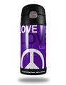 Skin Decal Wrap for Thermos Funtainer 12oz Bottle Love and Peace Purple (BOTTLE NOT INCLUDED)
