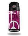 Skin Decal Wrap for Thermos Funtainer 12oz Bottle Love and Peace Hot Pink (BOTTLE NOT INCLUDED)