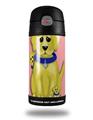 Skin Decal Wrap for Thermos Funtainer 12oz Bottle Puppy Dogs on Pink (BOTTLE NOT INCLUDED)
