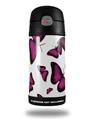Skin Decal Wrap for Thermos Funtainer 12oz Bottle Butterflies Purple (BOTTLE NOT INCLUDED)