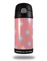 Skin Decal Wrap for Thermos Funtainer 12oz Bottle Pastel Flowers on Pink (BOTTLE NOT INCLUDED)