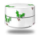 Skin Decal Wrap for Google WiFi Original Christmas Holly Leaves on White (GOOGLE WIFI NOT INCLUDED)