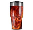 WraptorSkinz Skin Wrap compatible with 2017 and newer RTIC Tumblers 30oz Flaming Fire Skull Orange (TUMBLER NOT INCLUDED)
