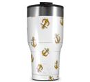 WraptorSkinz Skin Wrap compatible with 2017 and newer RTIC Tumblers 30oz Anchors Away White (TUMBLER NOT INCLUDED)